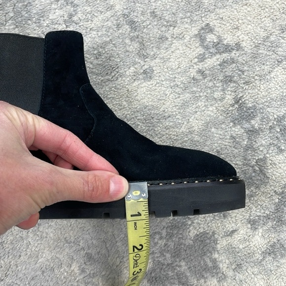 New Cecelia New York Gemma Slip On Low Wedge Boot All Black Suede Sz 7.5 - Picture 14 of 14